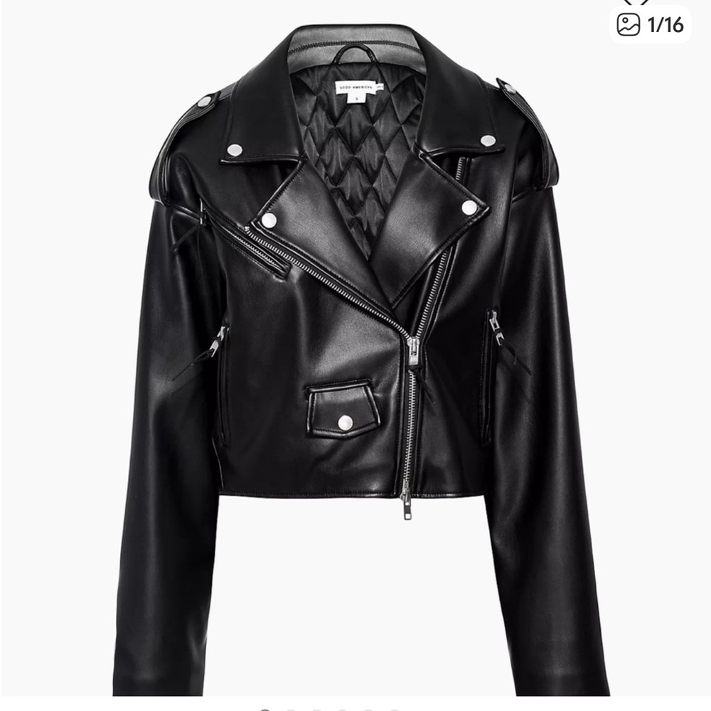 Good American Moto faux leather jacket